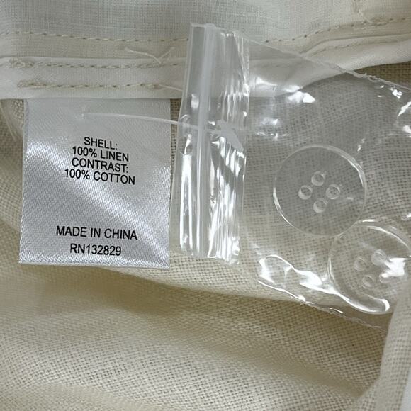 L'academie Shorts Womens Small (27x6) Beige 100% Linen Pleated - New - Picture 7 of 14